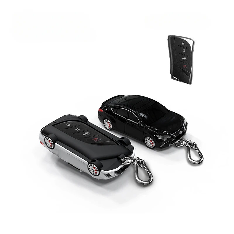 Car Shape Model Car Key Fob Case Cover Bag Protector Suitable For LEXUS ES Z10 UX AA1 AH1 LS F5 Plastic Model Key Fob Cover Case
