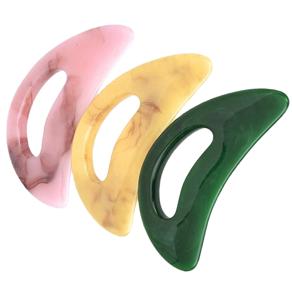 

3 Pcs Scraper Body Scraping Board Pink Green Yellow Body Scraping Board Large Size Facial Massage Spa Tools Skin Care