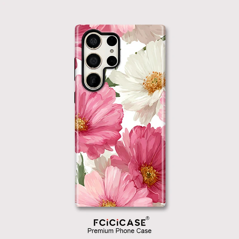 Чехол для телефона Fcicicase для Samsung Galaxy A16 A26 A36 A56 S25 Ultra S24 Plus S23+ S20 FE, противоударный матовый чехол с цветочной росписью