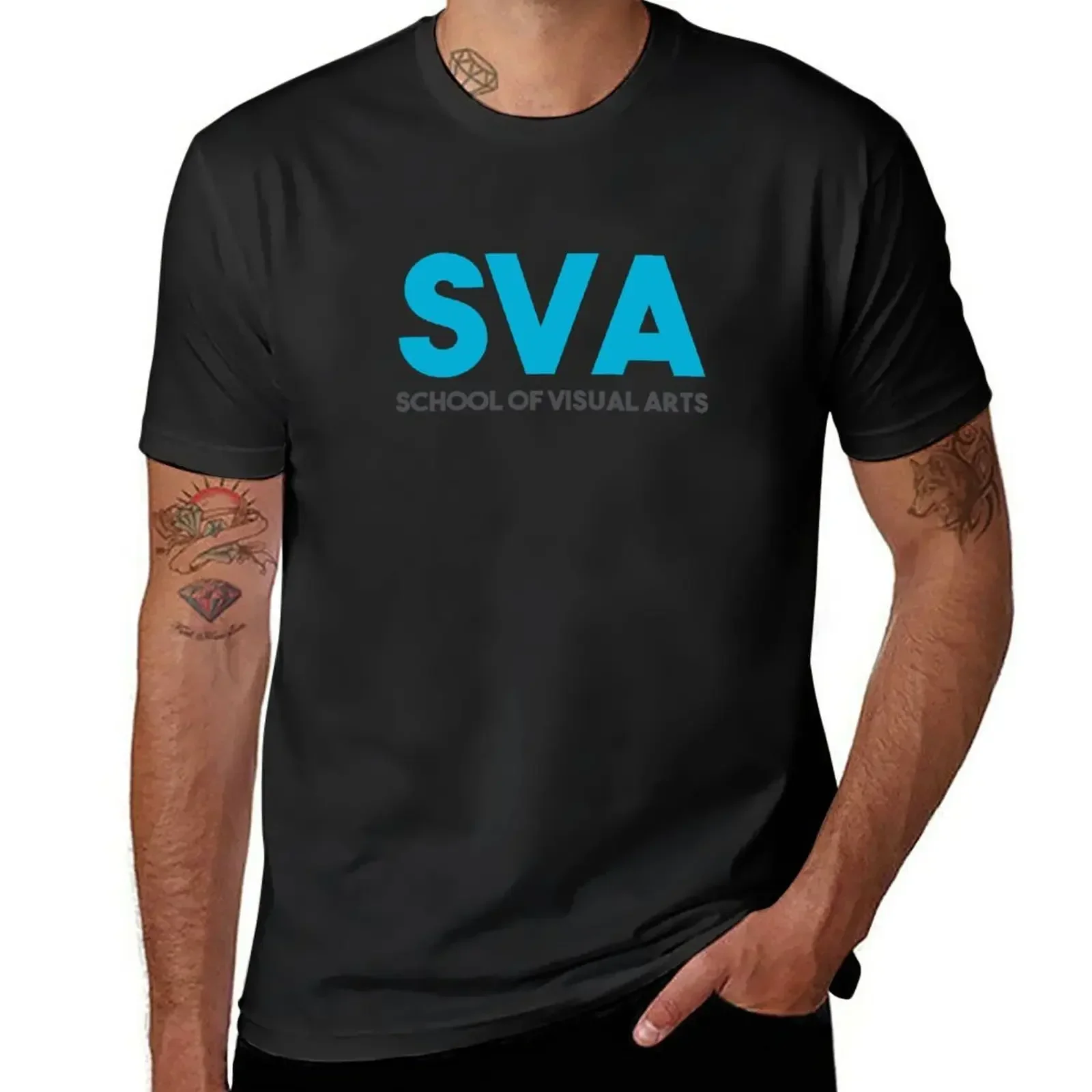 Hot Sale New Arrival SVA School of Visual Arts T-Shirt sports fans in tops tees mens designer clothes heavyweight Round Collar