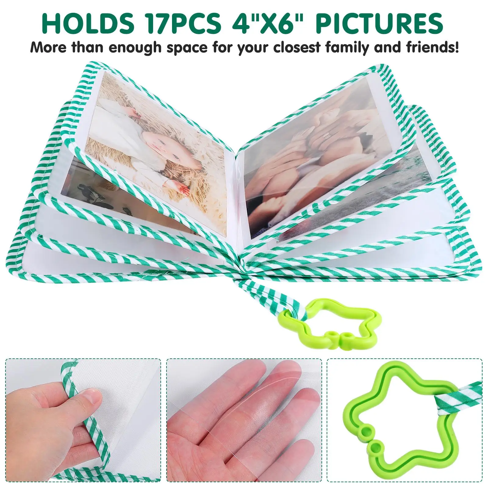 

Baby Photo 17 Pages Cloth Book Green Photos First Year Growth Memory Personalized Baby Growth Album Albums