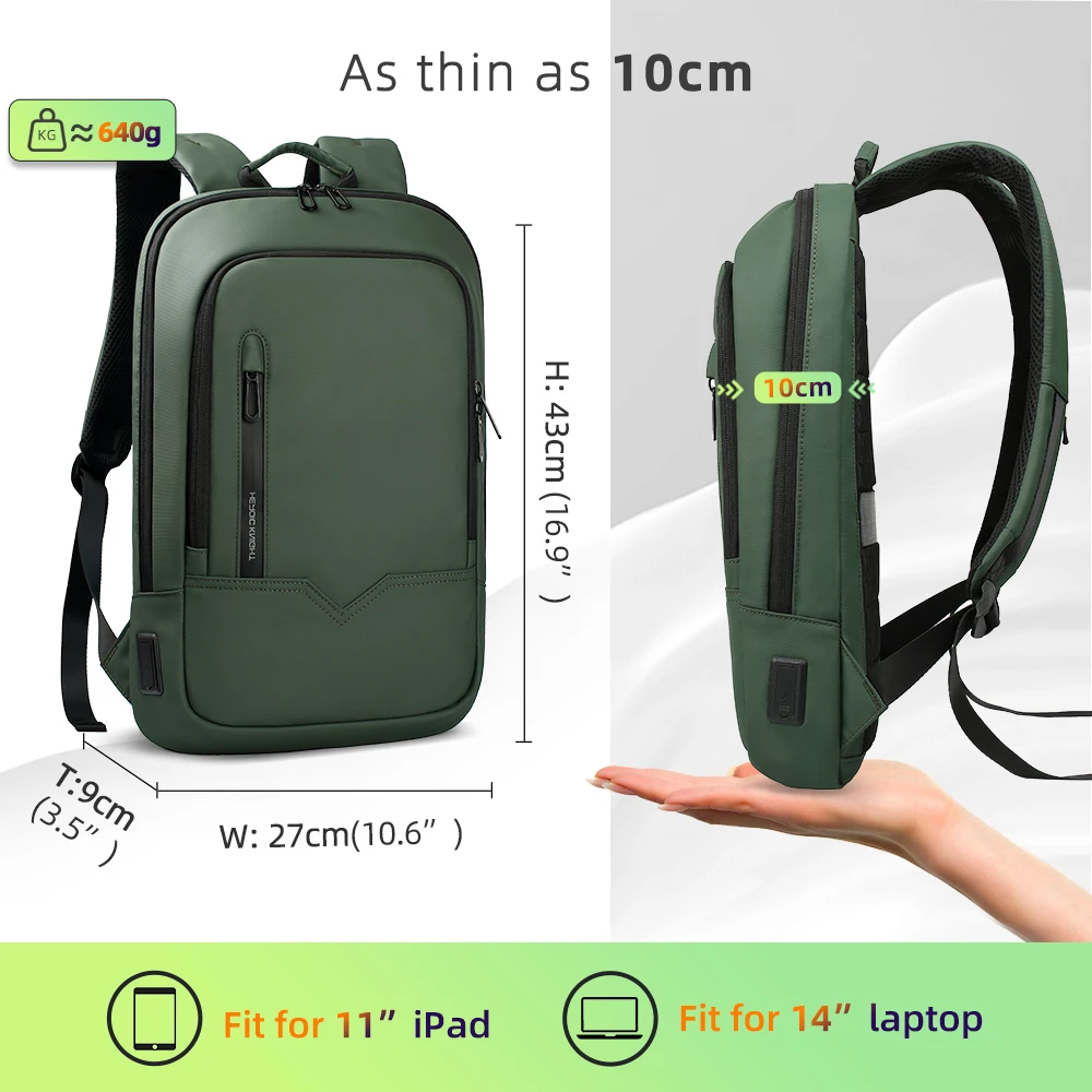 Imagem -04 - Mochila Heroic Knight para Homens Business Slim Tablet Bolsa Mochila de Viagem Leve 14 15.6 17 Laptop Bolsa para Homens de Trabalho Universitário