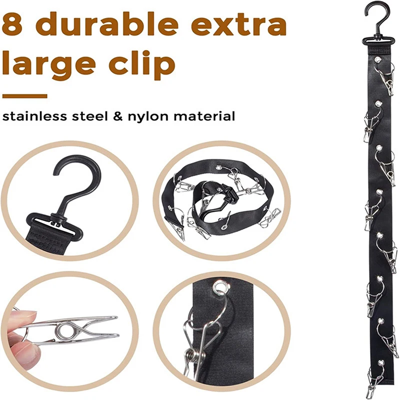 8-Clip Wall Storage Hat Hanging Tool Underwear Drying Rack Bedroom Wardrobe Duck Tongue Cap Storage Hook Rack