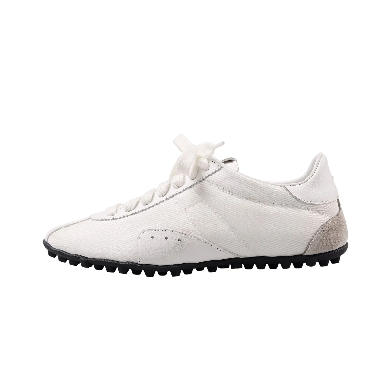 

Arden Furtado 2025 Spring cowhide Casual Gym shoes white shoes round toe Lace up Flat German Army Trainer Large size