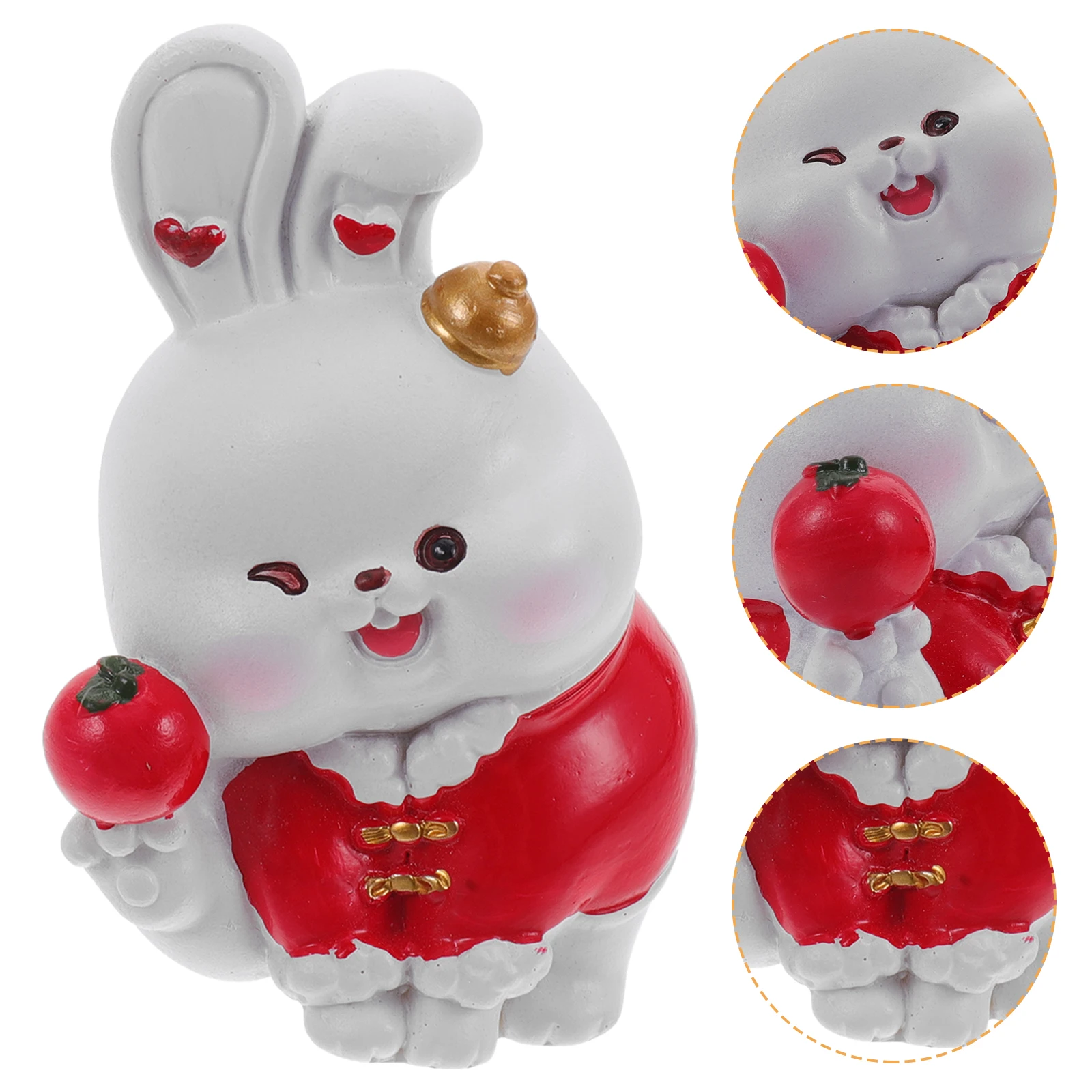 

Resin Bunny Figurine Lightweight Smooth Delicate Creative Elegant Practical Gifts Friends Family Lovely Bunny
