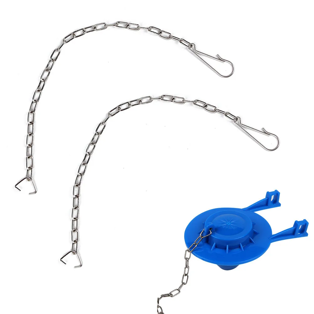 Цепь с перегородкой на конце C-образного кольца, фитинги для унитаза для ванной комнаты, 25 см, 2 шт., серебряные цепи из нержавеющей стали 304, нержавеющая сталь 304