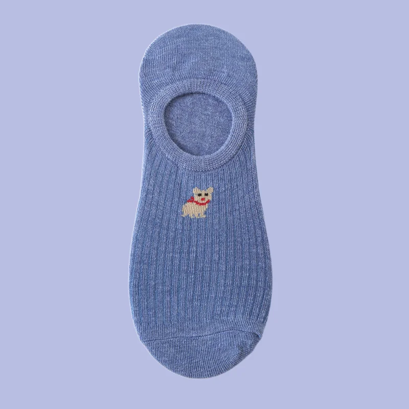 5/10 Pairs Women's Cartoon Cute Short Socks Breathable Shallow Mouth Socks Low Cut Silicone Non-slip Socks Women's Boat Socks