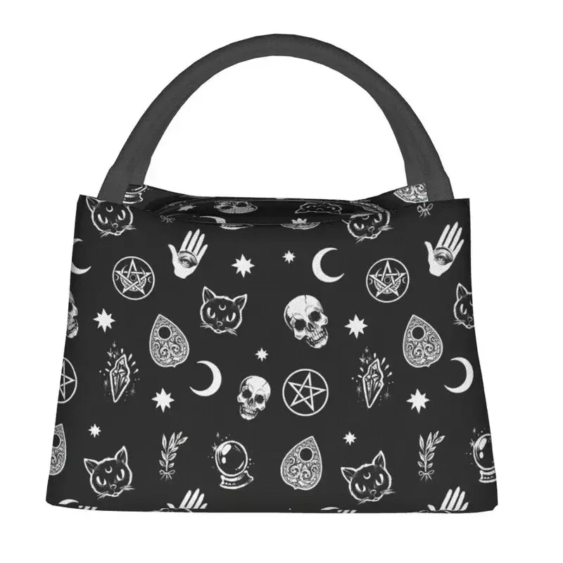 Custom Witch Pattern Lunch Bag Women Cooler Warm Insulated Lunch Boxes for Picnic Camping Work Travel Shoulder Bag