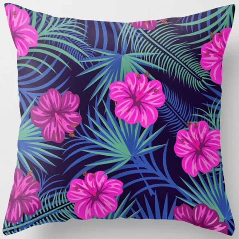 Tropical Pineapple Leaves Small Foral Pillow Covers Short Plush Thick  Pillow Cases Sofa Pillow Cushion Covers Home Decoration