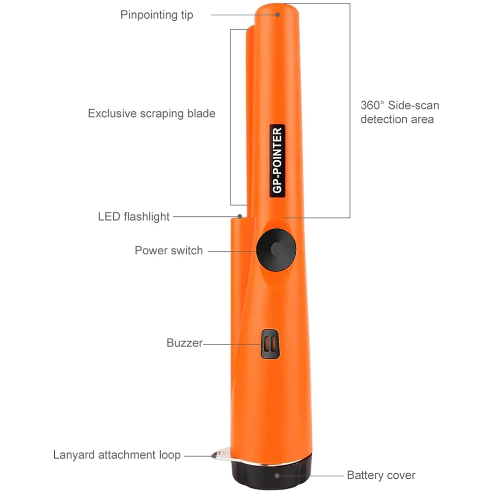 Cacciatore di tesori Metal Detector portatile Pinponter Puntatore Sonda Rilevatore d'oro Individuazione della sensibilità regolabile impermeabile