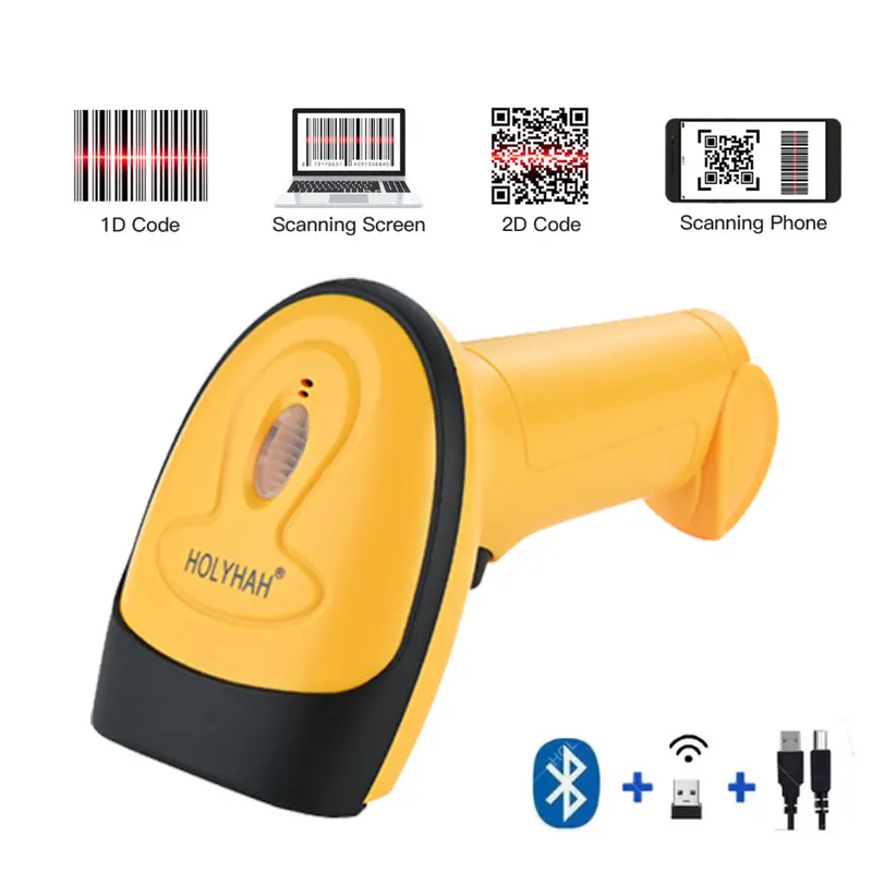 HOLYHAH Barcode Scanner AND K5 Bluetooth 1D/2D QR Bar Code Reader PDF417 for IOS Android IPAD