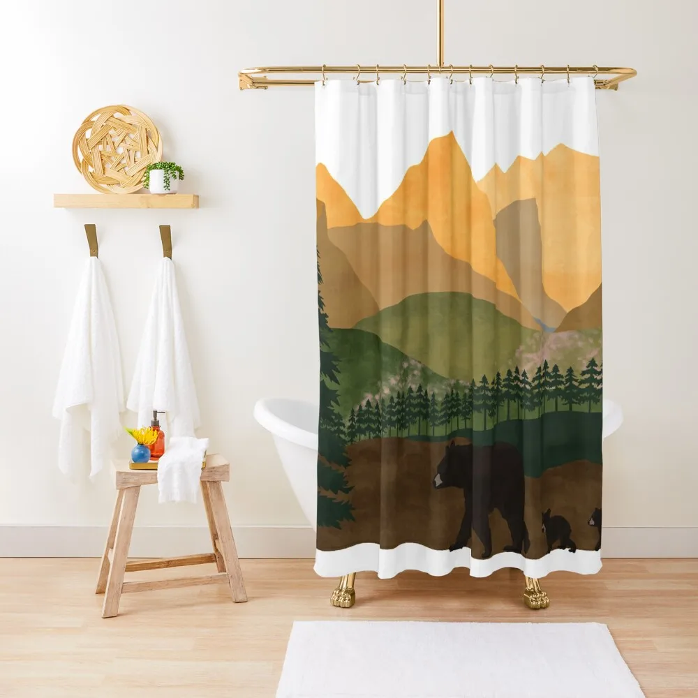 

Glacier National Park Bear Cubs Shower Curtain Bathroom Shower Set Funny Shower Transparent Bathroom Cute Curtain