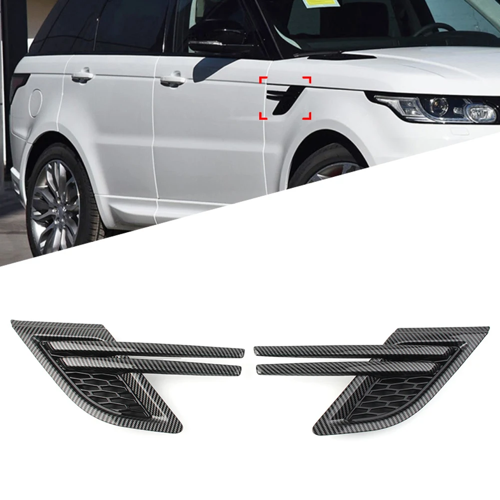 

2Pcs Carbon Fiber Car Side Fender Vent Grille Trim ABS Plastic For Land Rover Range Rover Sport 2014 2015 2016 2017 VPLWB0232