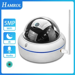 HAMROL 5MP Wifi Camera ONVIF Vandal-proof Waterproof Outdoor Dome 1080P Wireless/Wired Camera Audio Record XMEye Cloud  ICSee