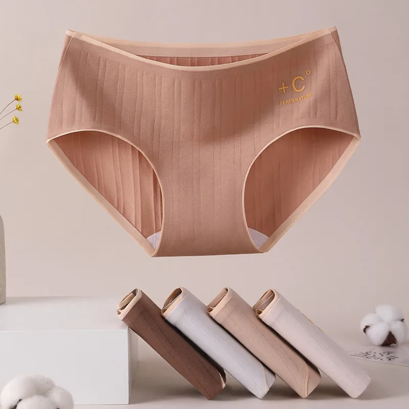 مثير عالية رصاصة المرأة سراويل الخريف ملخصات لينة مريحة منتصف الخصر الحفاظ على الحرارة الملابس الداخلية العشير