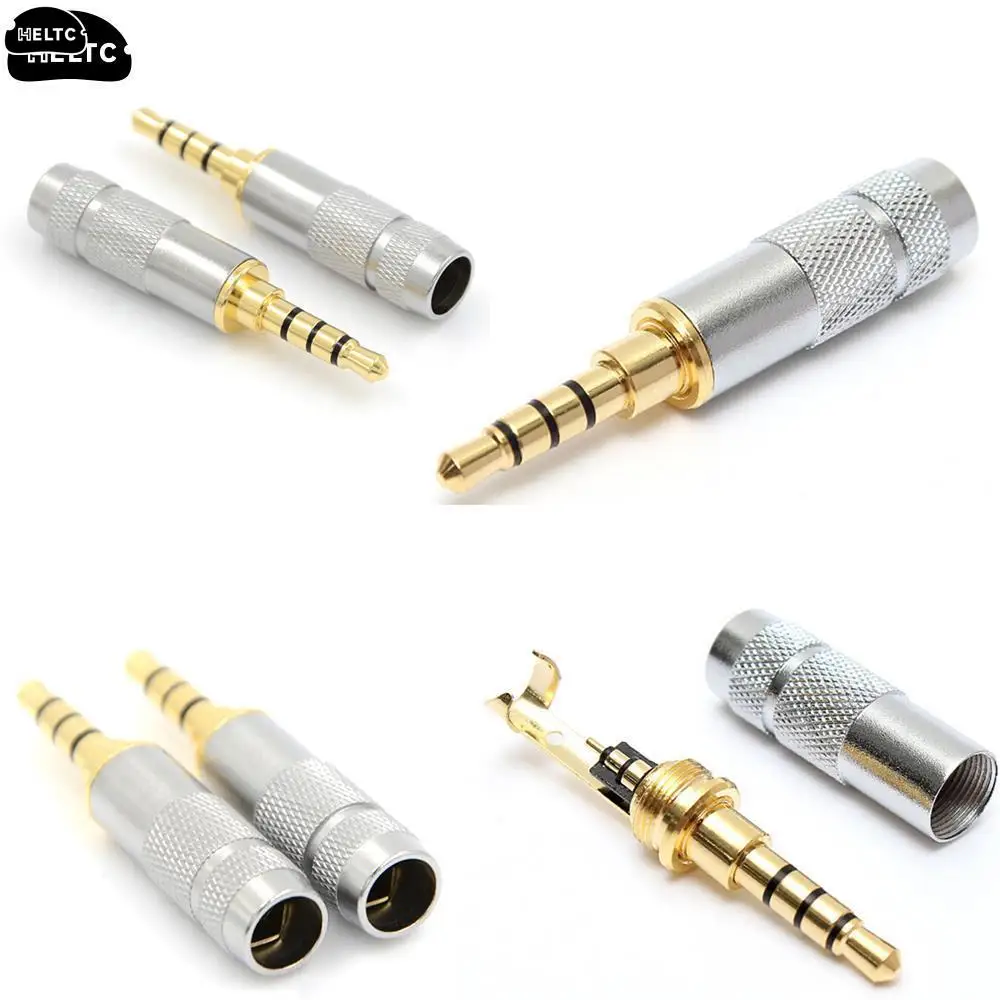 1 adet 3.5mm Stereo 4 kutuplu kulaklık jakı ses lehimler Stereo kulaklık erkek tak Jack ses lehimler bağlayıcı