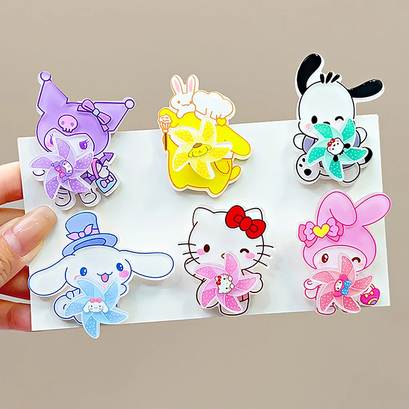 Creative Cute Anime Hair Clip Cartoon Rotating Windmill Hairpin Personality Sweet Hair Clip Children Hair Accessories Gifts