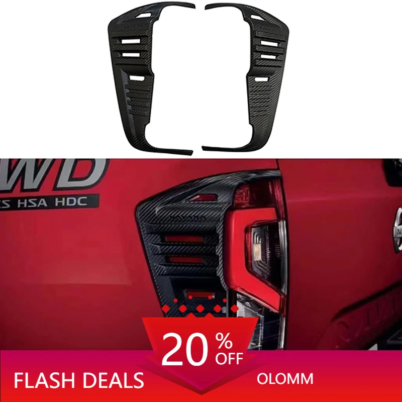 Fit For For Nissan Navara Np300 2015-2022 Carbon Fiber Color Tail Light Cover ABS Decorative Protection Rear Lamp Cover