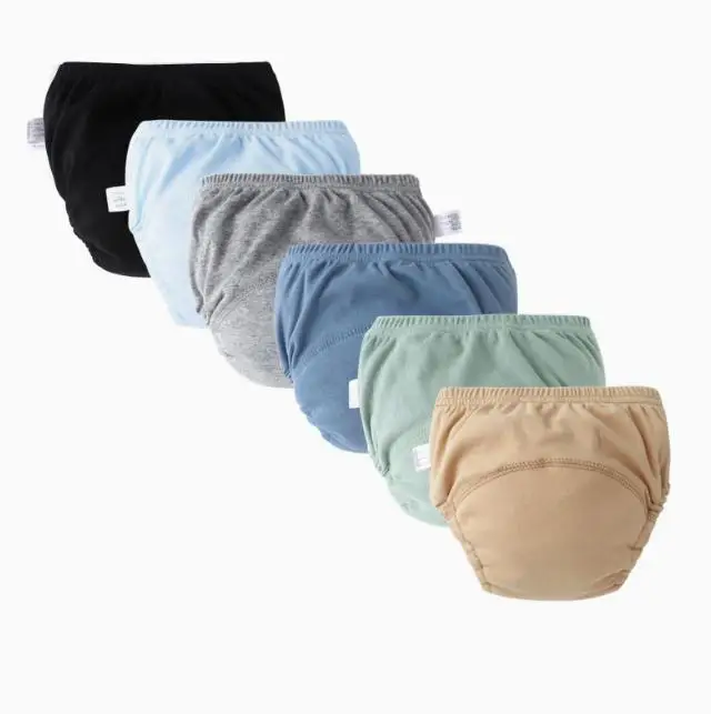

6pcs Baby Training Newborn Soft Breathable Diaper Shorts Leakproof Reusable Cotton Easy Wear Walking Design Toddler Girls Boys
