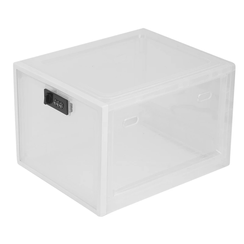 Refrigerator Food Transparent Storage Box with Password Lock Medicine Box Mobile Phone Tablet Password Box A-A13G