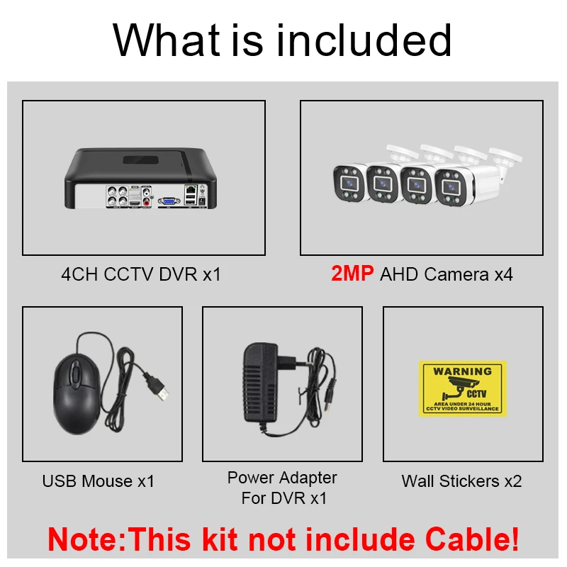 Système de caméra de sécurité Smar 4CH 5M-N HD DVR Kit CCTV 4 pièces 5MP AHD caméra système de sécur