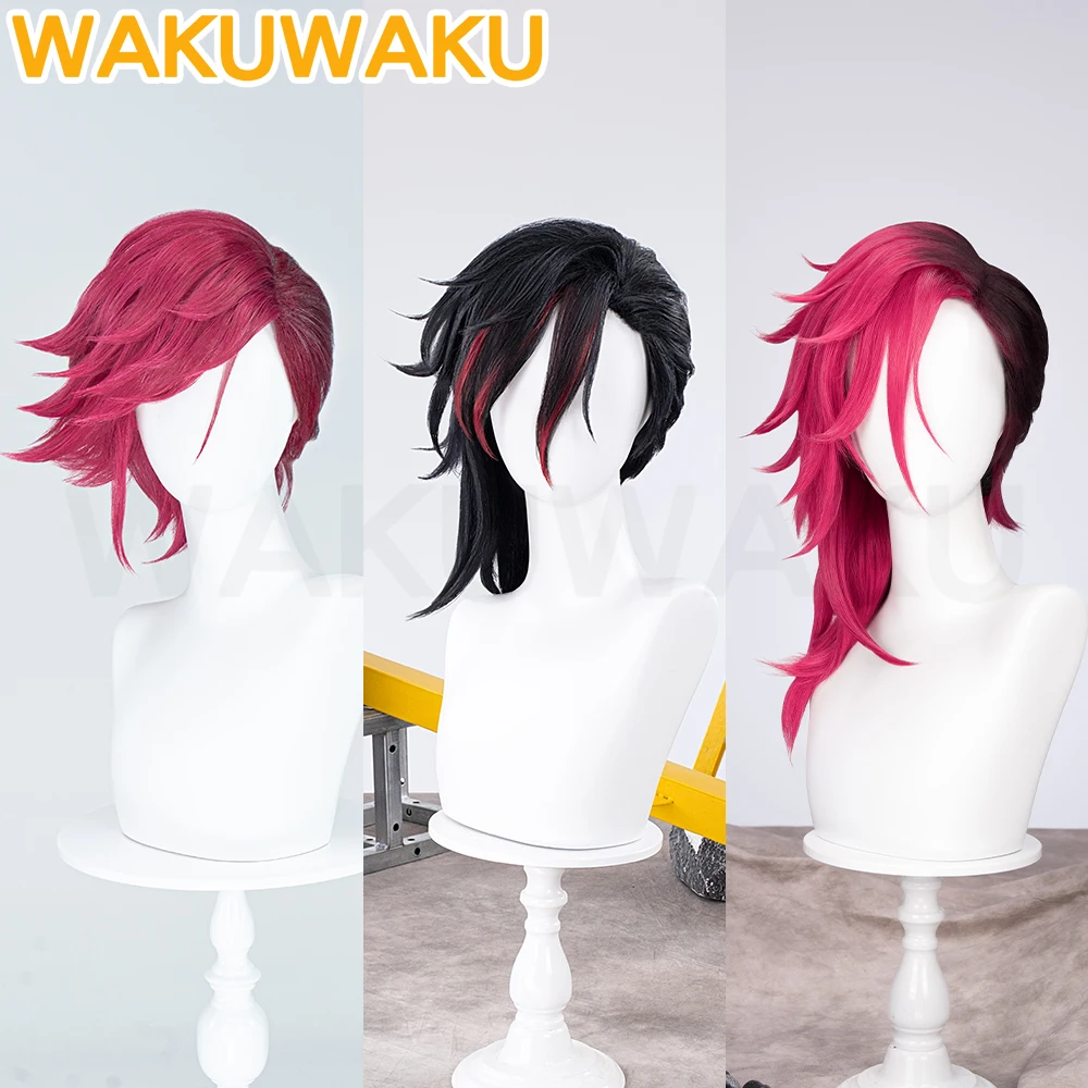 Vi Wig Cosplay Anime Arcane Cosplay WakuWaku Women 45cm Black Red Gradient Hair Arcane Season 2 Vi Cosplay LOL Wig Jinx Cosplay