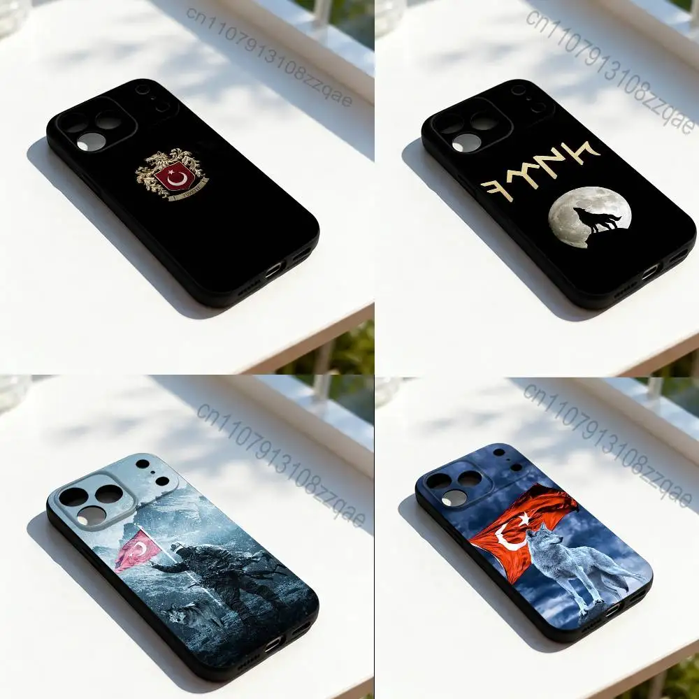 Turk Wolf Turkey Flag Cool Phone Case Silicone Black Soft For iPhone 17,16,15,14,13,12,11,Pro,Max,Plus,E,SE4,Air,Mini