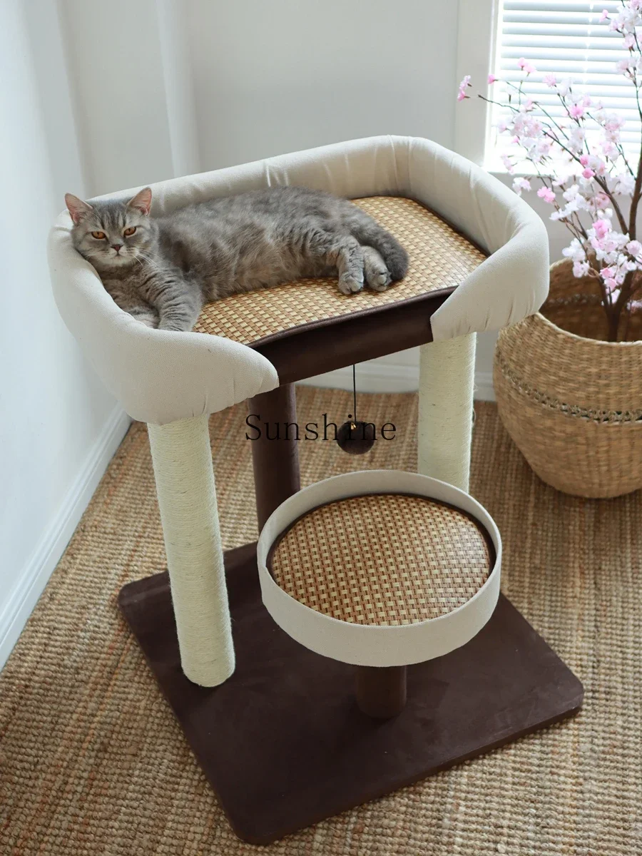 Tree integrated cat climbing frame large puppet climbing sisal pillar cat house scratching board