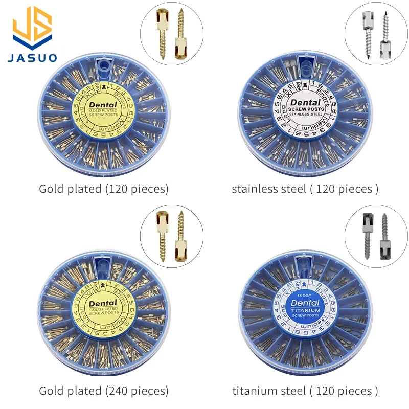 Dental stainless steel screw post Dental Gold Plated Screw Post Kits dental titanium screw post Dental Material For Dentist Tool