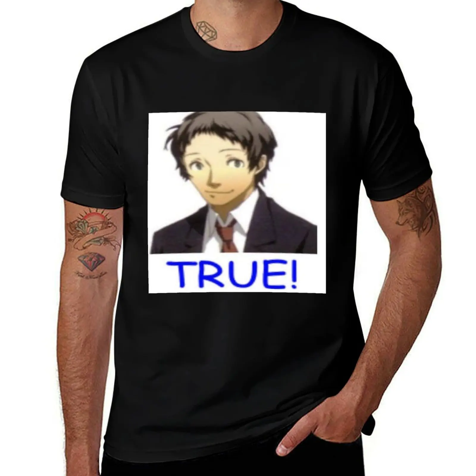 

adachi true T-Shirt man t shirt cotton t shirts for man graphic funny man t shirt heavy cotton T-shirt