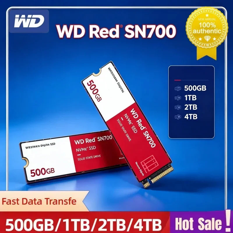 WD Red SN700 4TB NVMe SSD M.2 2280 PCIe Gen3 Fast Caching Drive 24/7 Workload Storage For NAS Server Workstation PC Notebook