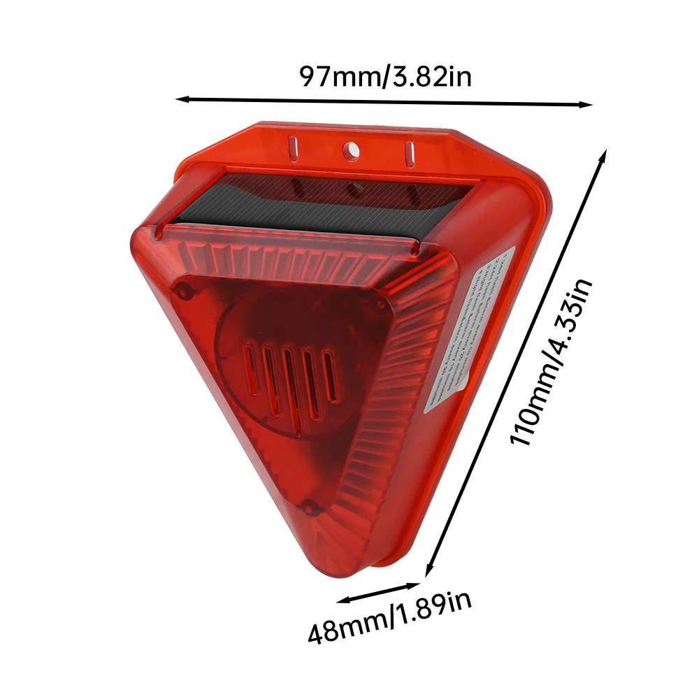 Outdoor Solar Infrared Motion Sensor Alarm 129db Siren Strobe Light IP55 Waterproof Villa Farm Yard Garden Security Alarm System