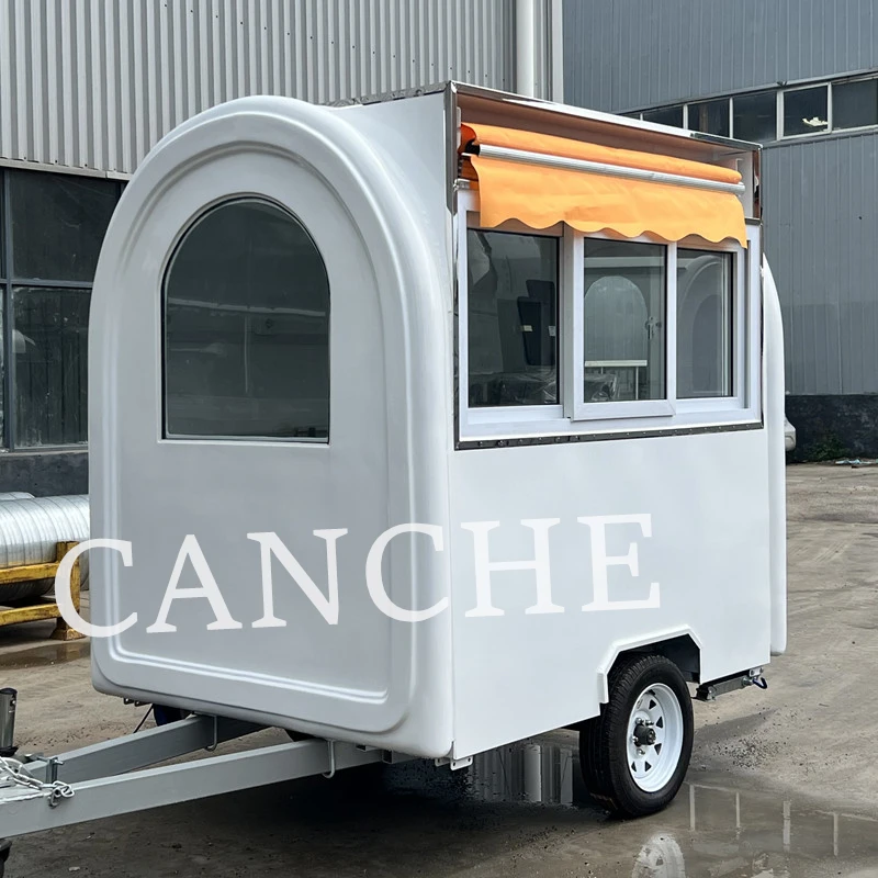 Venta callejera utiliza remolque de comida para barbacoa, camión móvil de comida para Pizza de fábrica, remolque de comida móvil para exteriores de acero inoxidable