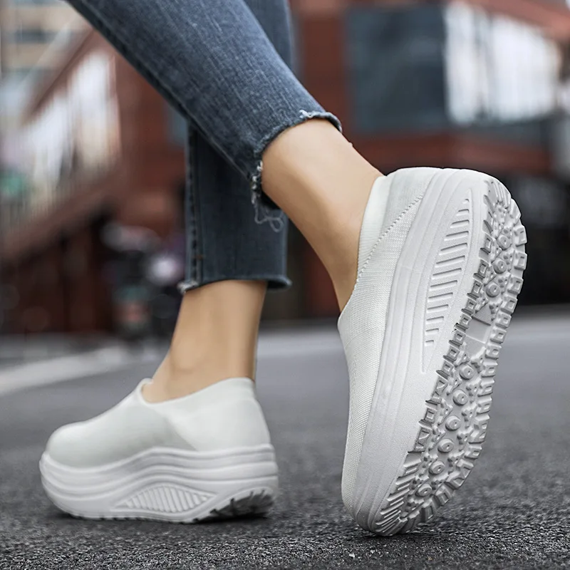 New Summer Women\'s Shoes Mesh Casual Shoes, Thick Sole Breathable, Outdoor Anti Slip Lightweight Tennis Shoes Large