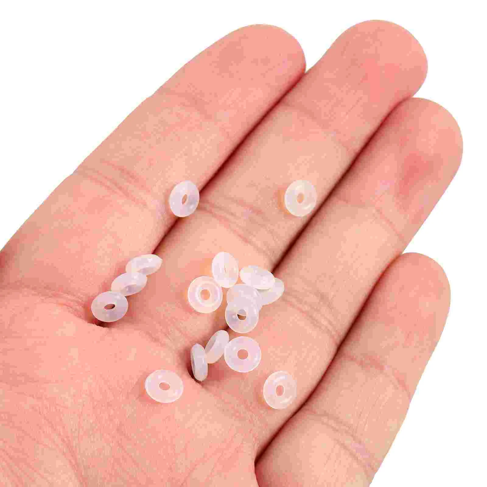 80PCS Clear Silicone Rubber Stoppers for Use Alone or with Clip Lock Spacer Charm for Snake Chain Charm Bracelets