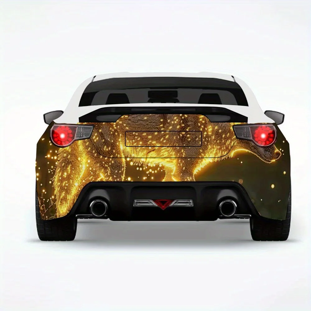

Golden Light Wolf Car StickerVinyl Decal for Car Rear, Waterproof Self-Adhesive Vinyl Stickers for Vehicle Tail & Bumper, Decora