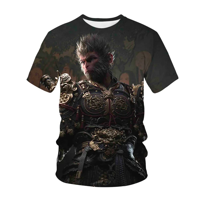 Summer New Cartoon Anime Monkey Graphic T-shirt For Men 3D Printed Trend Hot Selling Personality Round Neck Short Sleeve Tees
