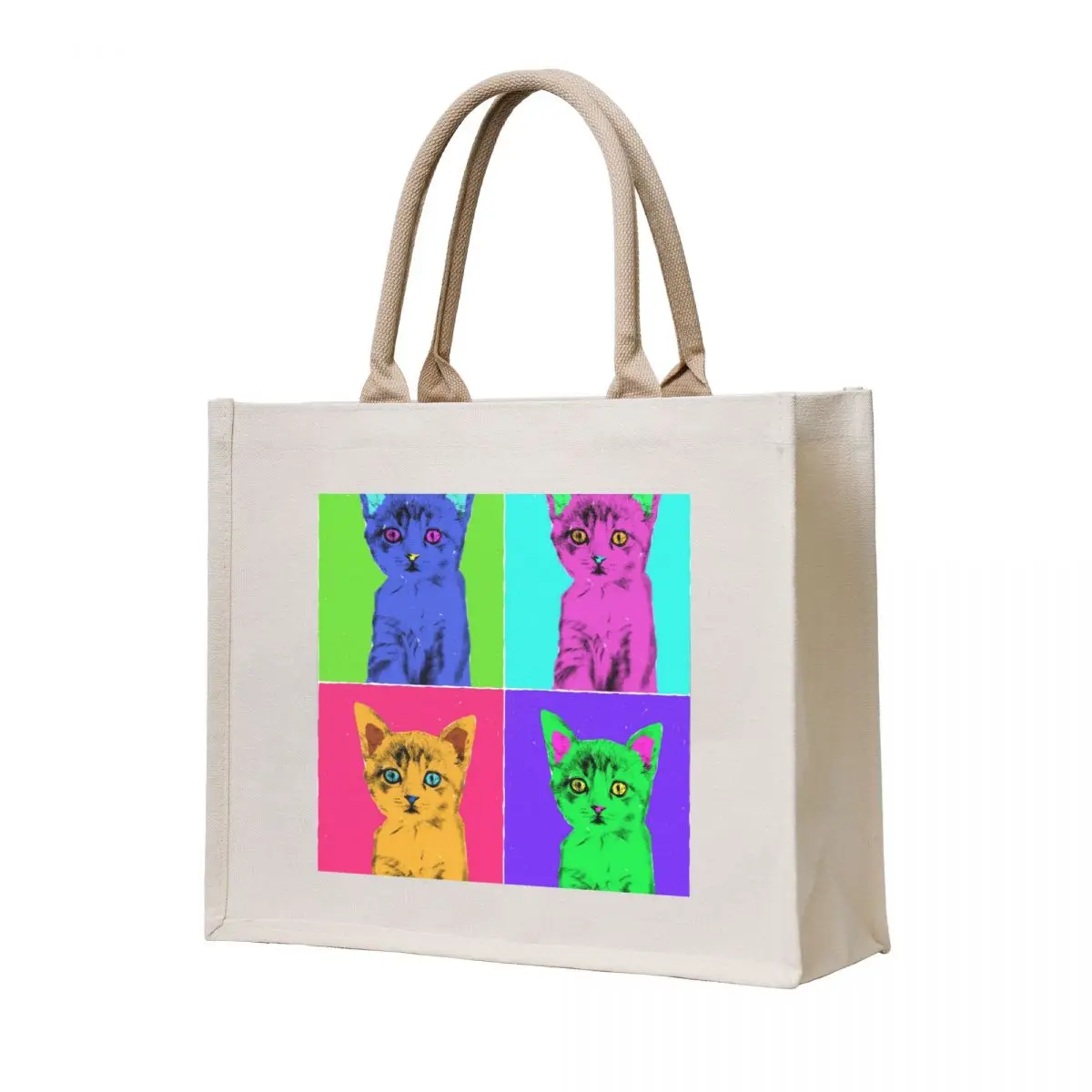 

WARHOL CAT Tote Bag shoping bag university shopper bag tote university tote bags cloth bags