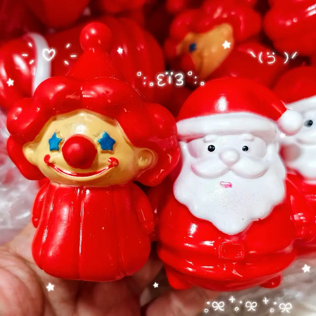 Christmas‑Limited Santa Claus Simulated Squishy Special‑Shaped Building Block Handmade Ball, DIY Stress‑Relief Gift