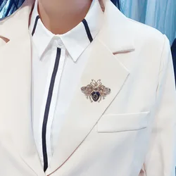 Vintage Women's Bee Brooches Jewelry For Women High Quality Metal Crystal Cute Insect Badges Buckles Accessories Berserk