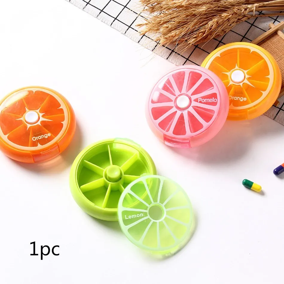 Rotating Round Pill Box Five Colors Ring-shaped Drug Storage 7 Day Convenient Pill Container For Travel