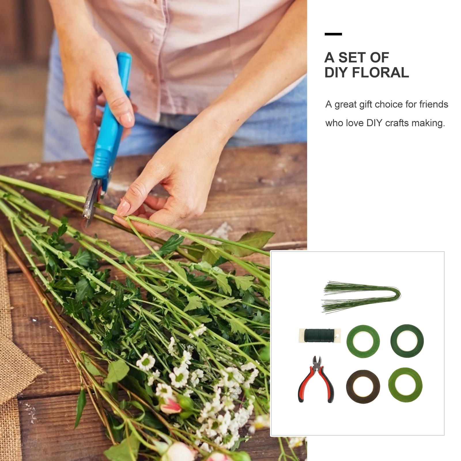 

Floral Tool Set Flower Arrangement Tools DIY Packaging Kit Tape Bouquet Art Making Supply