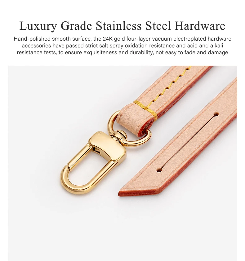 CRAZYSMITH Luxury Vegetable Tanned Leather Bag Strap For LV Pochette Underarm Crossbody Shoulder Straps Replacement Accessories