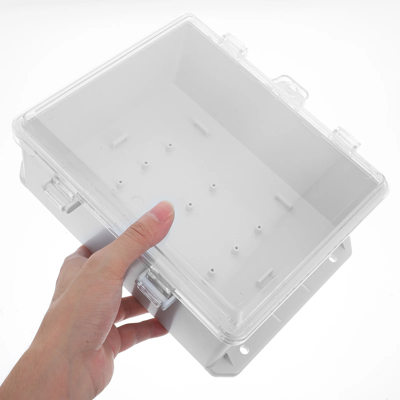 Waterproof Electrical Box Outdoor Plastic Junction Enclosure Clear Cover Spacious Weatherproof For Cable Wiring
