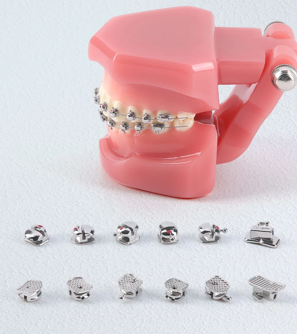 3 Boxen AZDENT Dental Kieferorthopädische Halterung Zahnspangen Sphärische Monoblock selbstligierende Halterungen ROTH/MBT 022 Haken mit Bukkalröhrchen – Detail 10