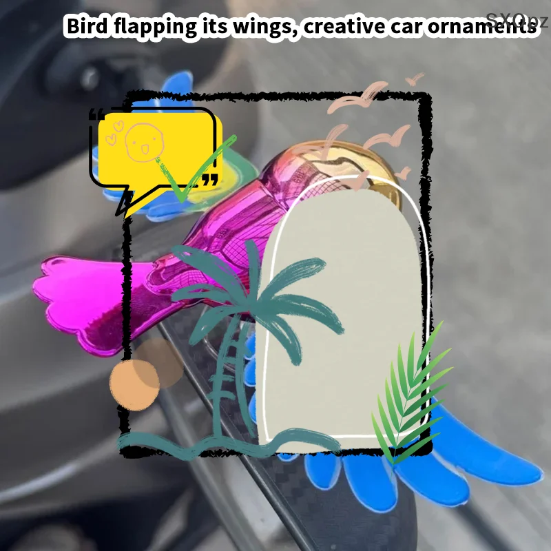 

Cute And Realistic Car Ornaments, Lifelike Bird Helmet Accessories, Creative Electric Vehicle Helmet Decorations