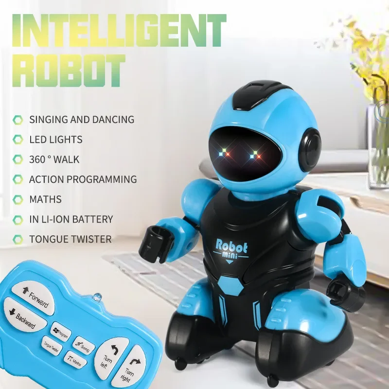 Intelligent RC Robot Kids Toy Programming Infrared Remote Control Stunt Robots LED Light Toys for Boys Children Christmas Gifts