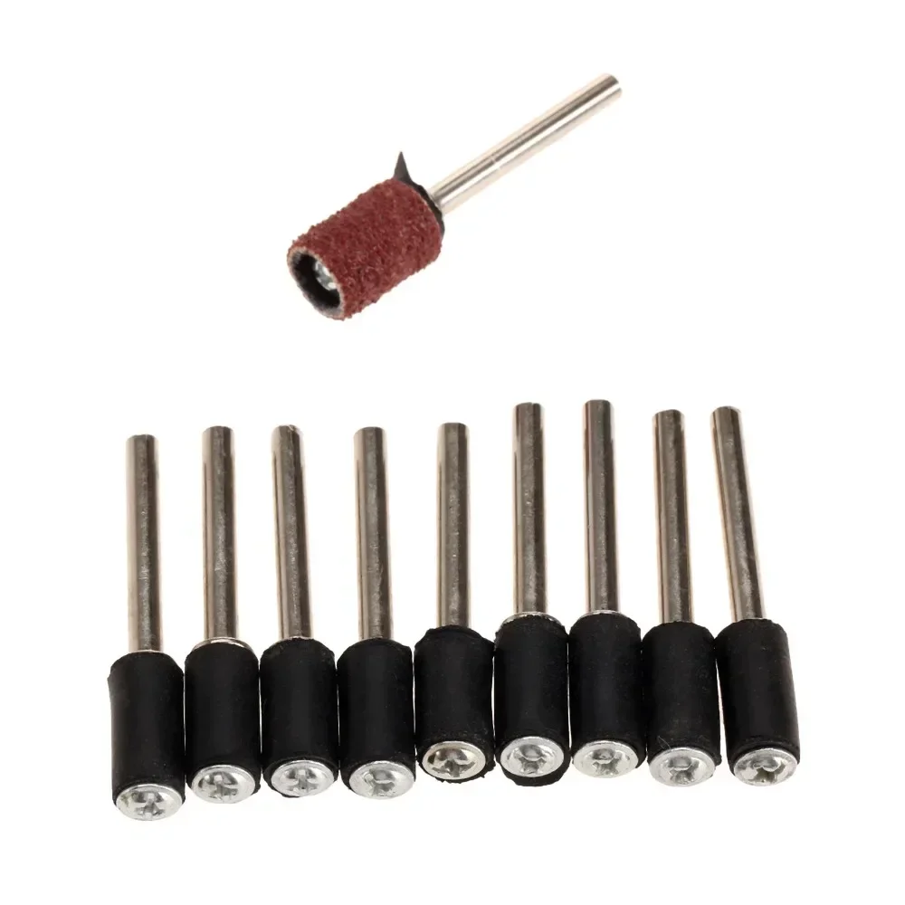 10 Chiếc Phụ Kiện Dremel Trống Cao Su Mandrel 2.35Mm 3.175Mm Vít Cần Cho Sander Chà Nhám Mài Đánh Bóng Quay dụng Cụ