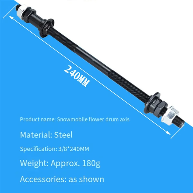 ABFKL Lengthened 240mm Mountain Bike Snow Bike Fat Bicycle Hubs Rear Axle Refitted Solid Axle Rear Axle Bicycle Accessories