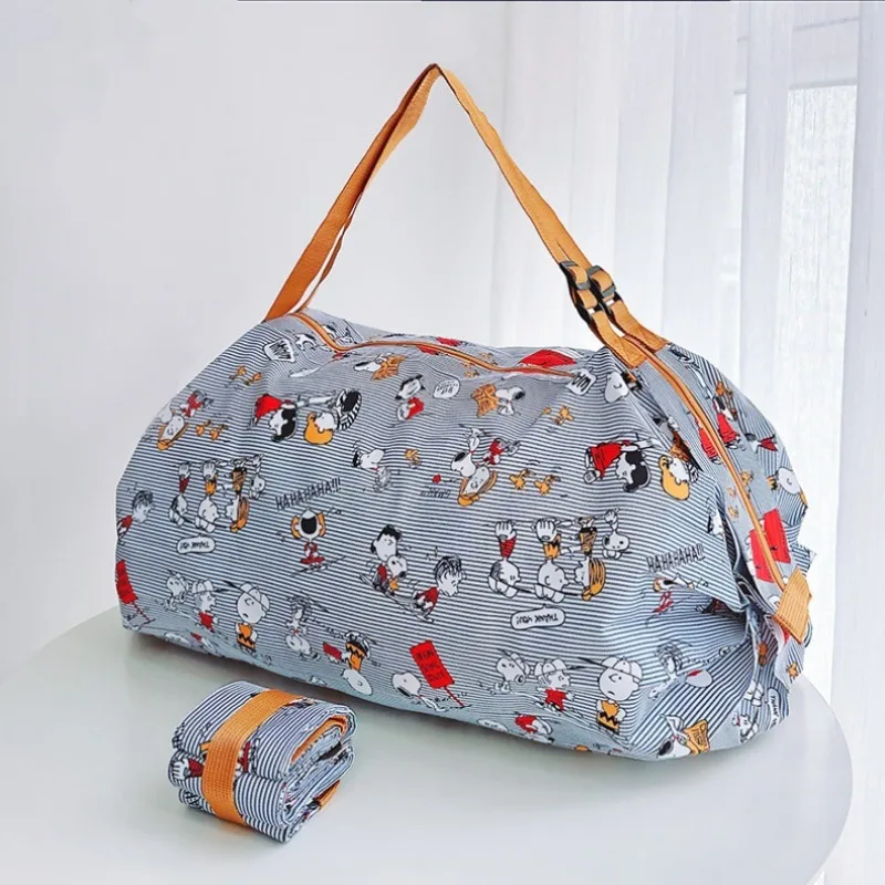 Snoopy Foldable Eco-Friendly Shopping Bag Tote Fashion Cartoon Printing Handbag Convenient Large-capacity for Travel Grocery Bag